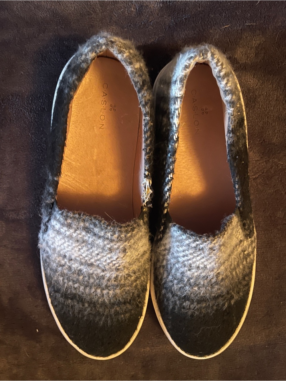 Caslon Gray Fuzzy Slip-On Loafers for Women